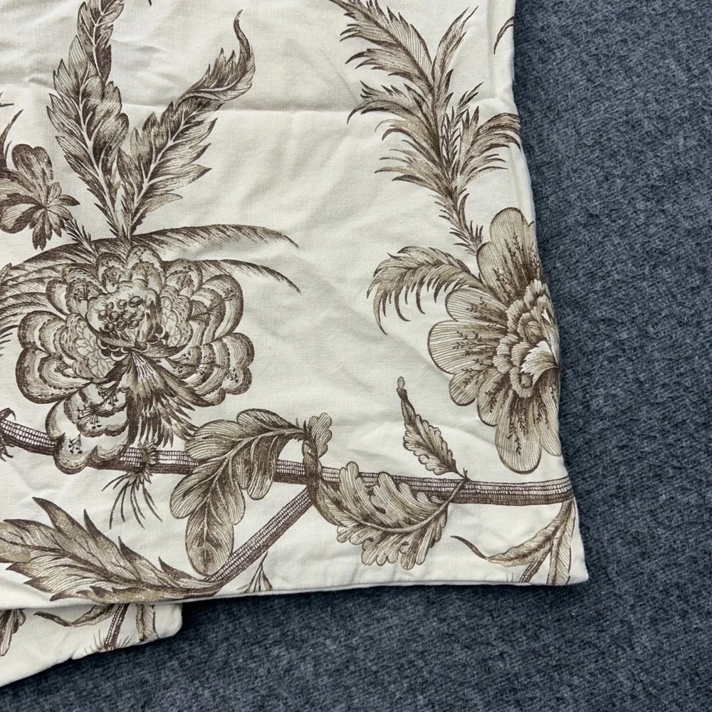 Pottery Barn Floral Bird Linen Cotton Blend Pillow Cover 24 X 24 Case Set